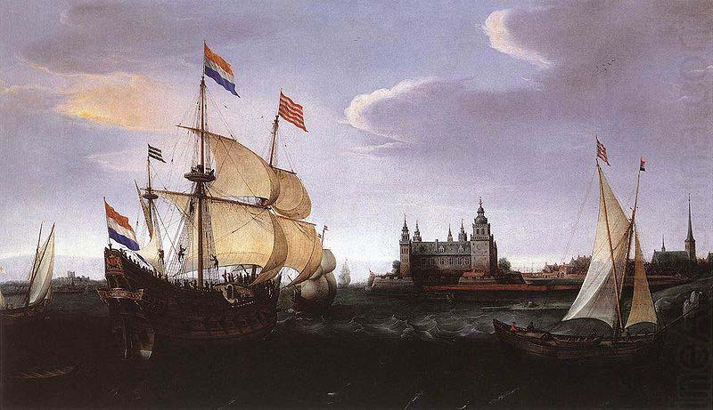 unknow artist Hollandse schepen in de Sont